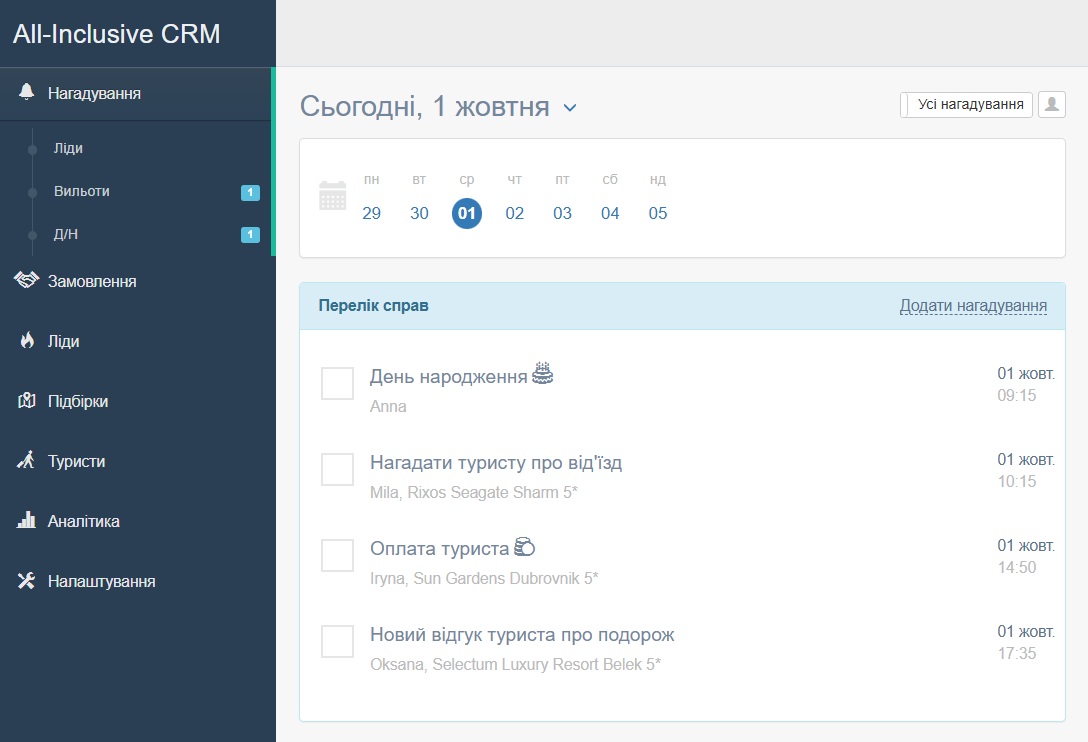 Список справ менеджера